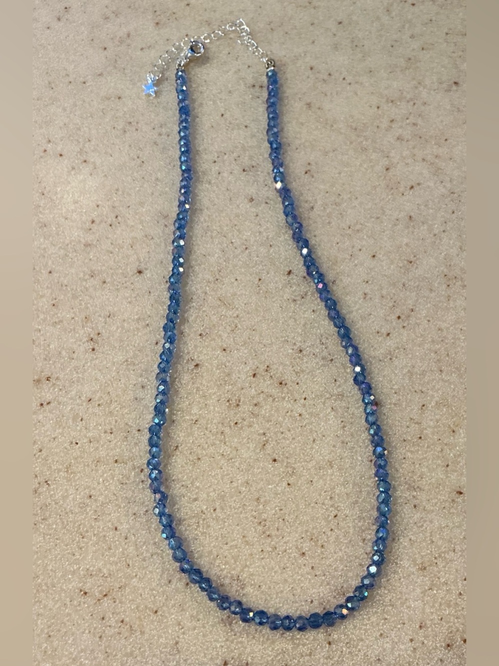 Kirks Folly Blue Faceted Crystal Bead Necklace
